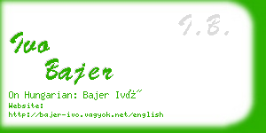 ivo bajer business card